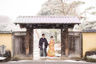 冬の庭園は和装にピッタリ！