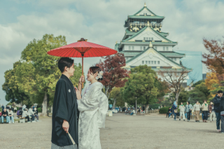 大阪城と一緒に