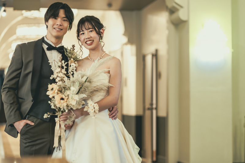 ブーケとともに過ごすフォトウェディング