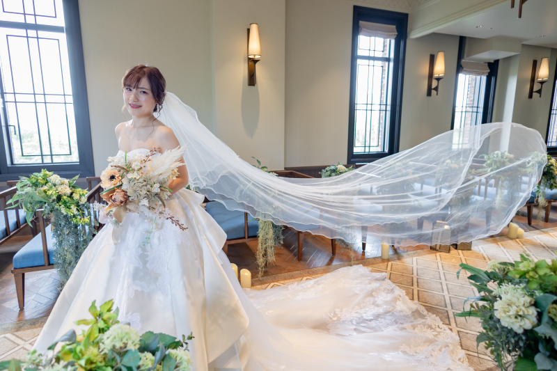 ミライザ大阪城館内のフォトスポット～チャペル×ドレス～