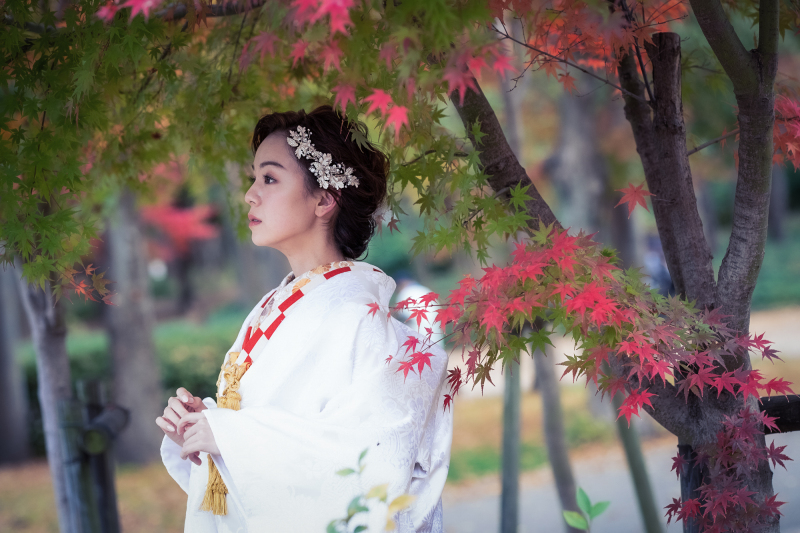 秋の紅葉ソロウェディング