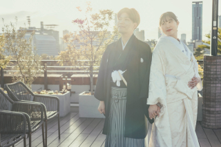 夕焼けフォトで幻想的に