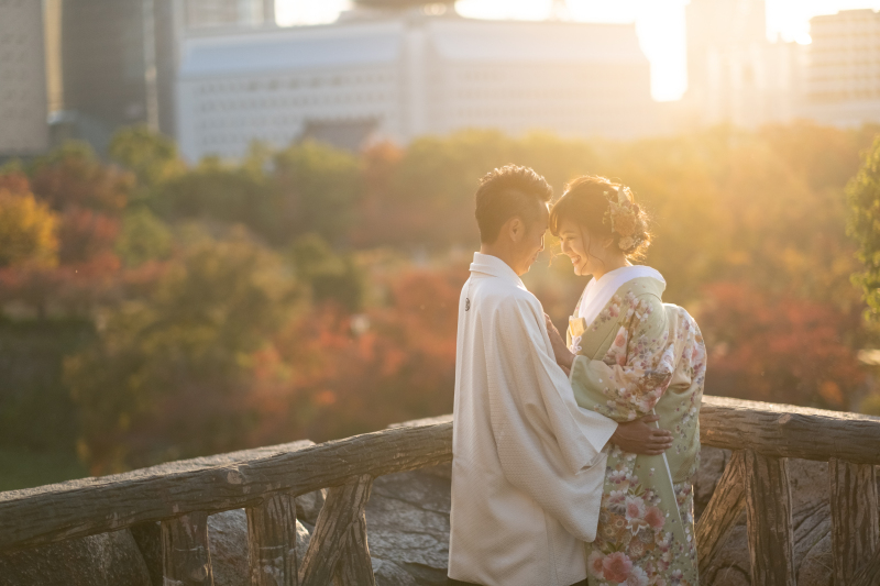 夕暮れと紅葉
