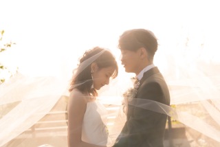 夕焼けフォトでロマンチックに