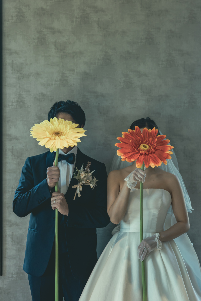 ブーケとともに過ごすフォトウェディング