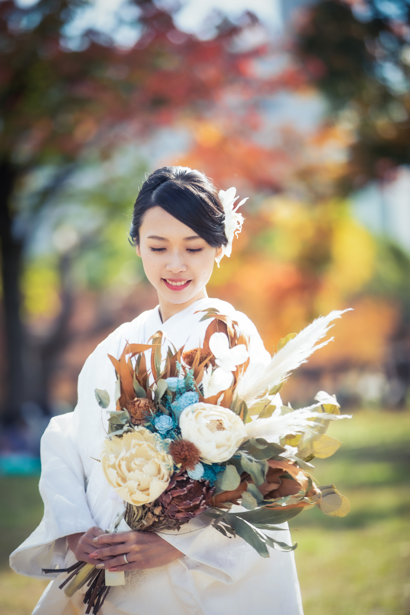 秋の紅葉ソロウェディング