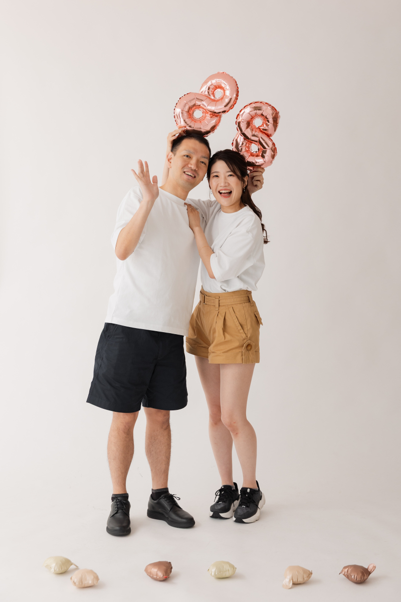 8月8日かわいい風船も使って入籍フォト^^