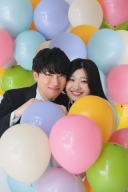 風船を使って韓国風フォト♪