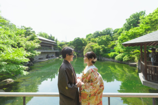 目白庭園で和装撮影