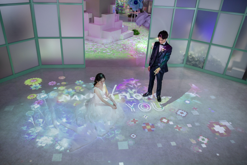 結婚写真×フラワーアート空間