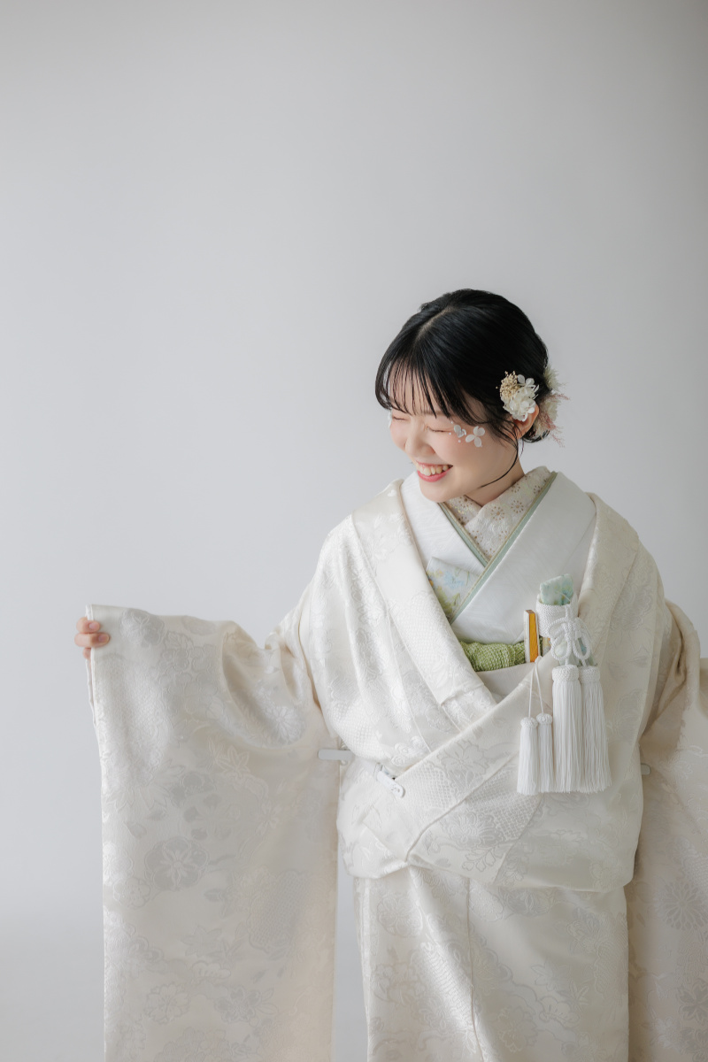 白背景で撮る和装フォト
