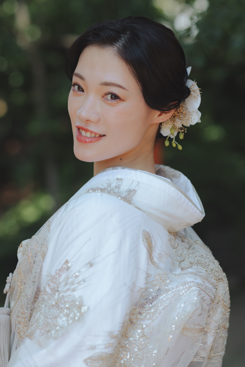 緑の中で叶える、和装の結婚写真