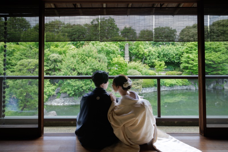 目白庭園で和装撮影