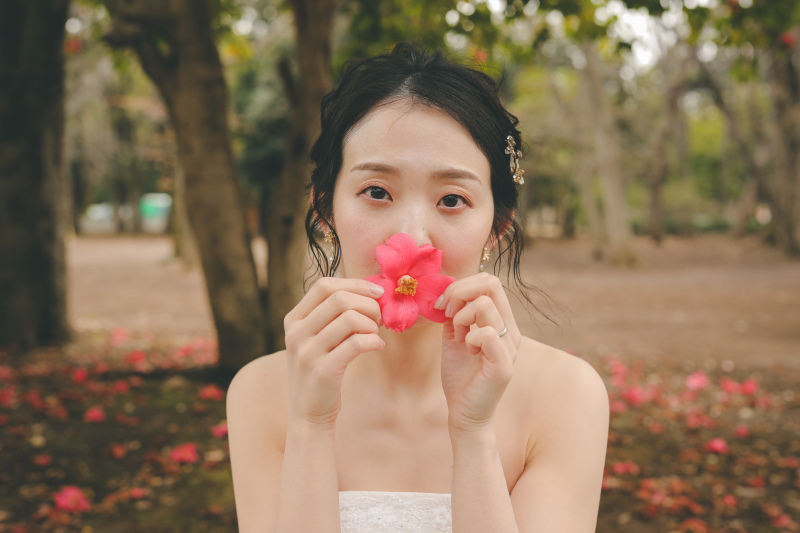 ドレスと緑いっぱいの代々木公園ロケーション