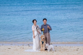 大切なペットも一緒にフォトウェディング♪