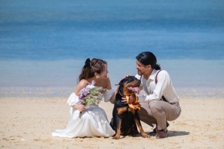 【ペットと一緒に】大切な家族と沖縄フォトウェディング