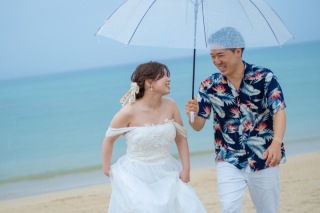 雨の沖縄フォトウェディング