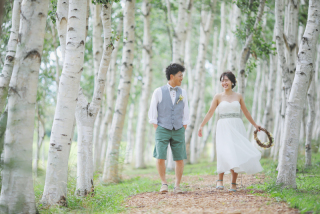 北海道ならではの白樺とのショット♪