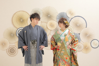 当店のスタジオセット-natural paper fan-