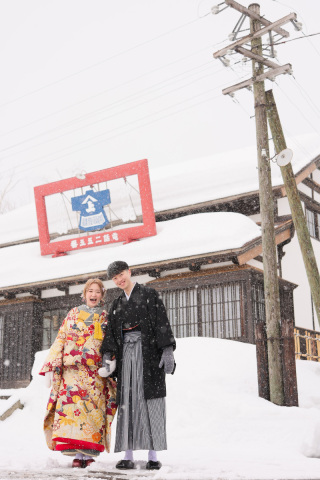 北海道ならではの雪景色が魅力♪冬のウェディングフォト❅③