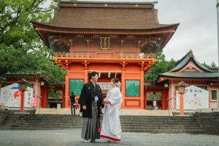 白無垢神社和装　夏の富士宮浅間大社撮影
