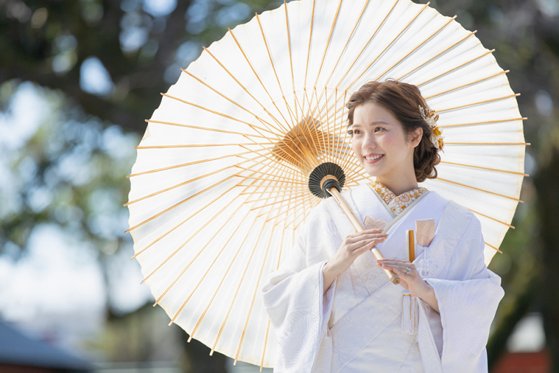 白無垢和装+富士宮浅間大社での結婚写真