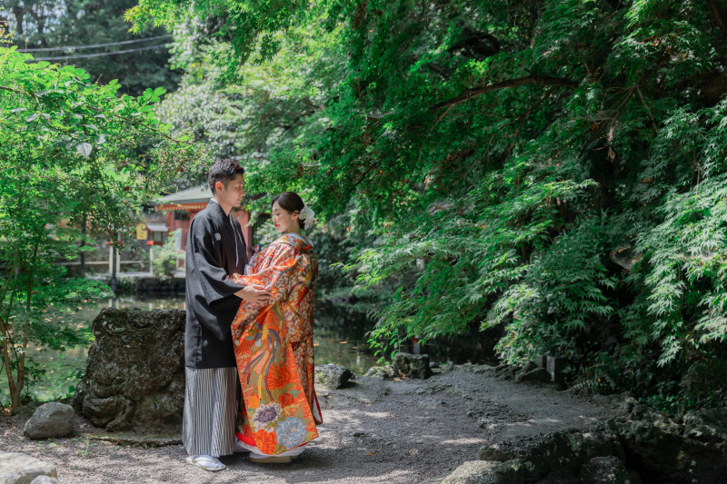 静岡県富士宮市にある富士宮浅間大社での和装前撮りフォト