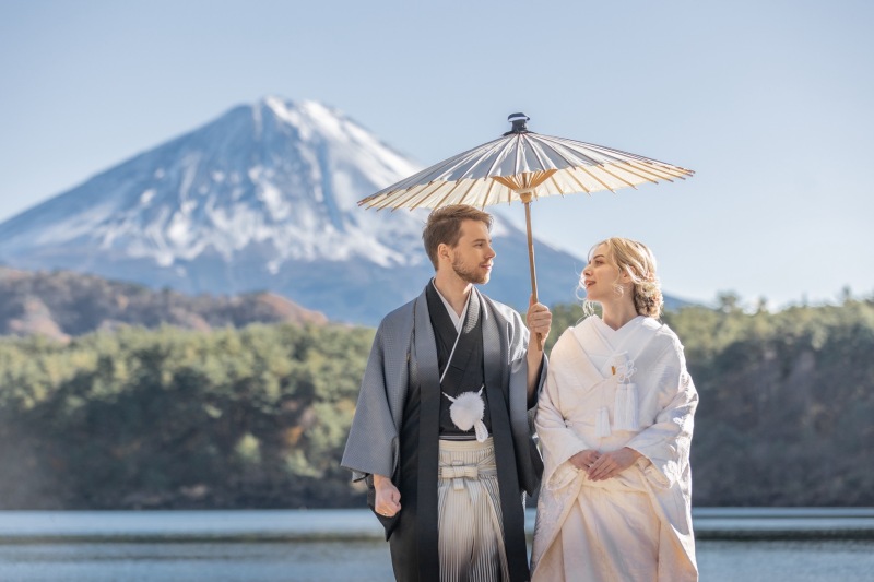 秋〜冬の美しい富士山でのロケーションフォト