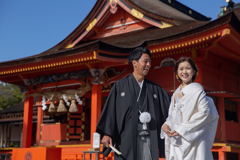 白無垢和装+富士宮浅間大社での結婚写真