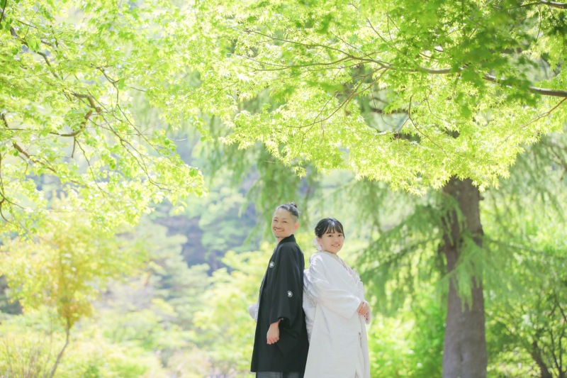 和装白無垢で夏の富士五湖ロケーション