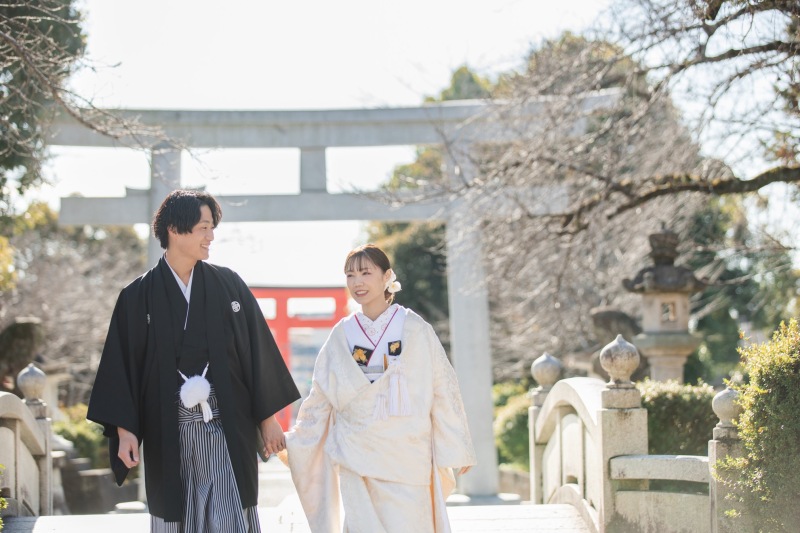 富士宮浅間大社で撮影する結婚写真