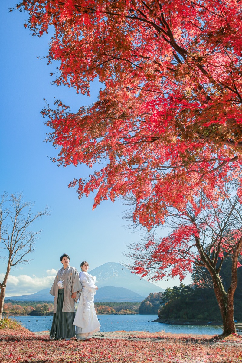 富士山ロケーション秋の紅葉シーズン