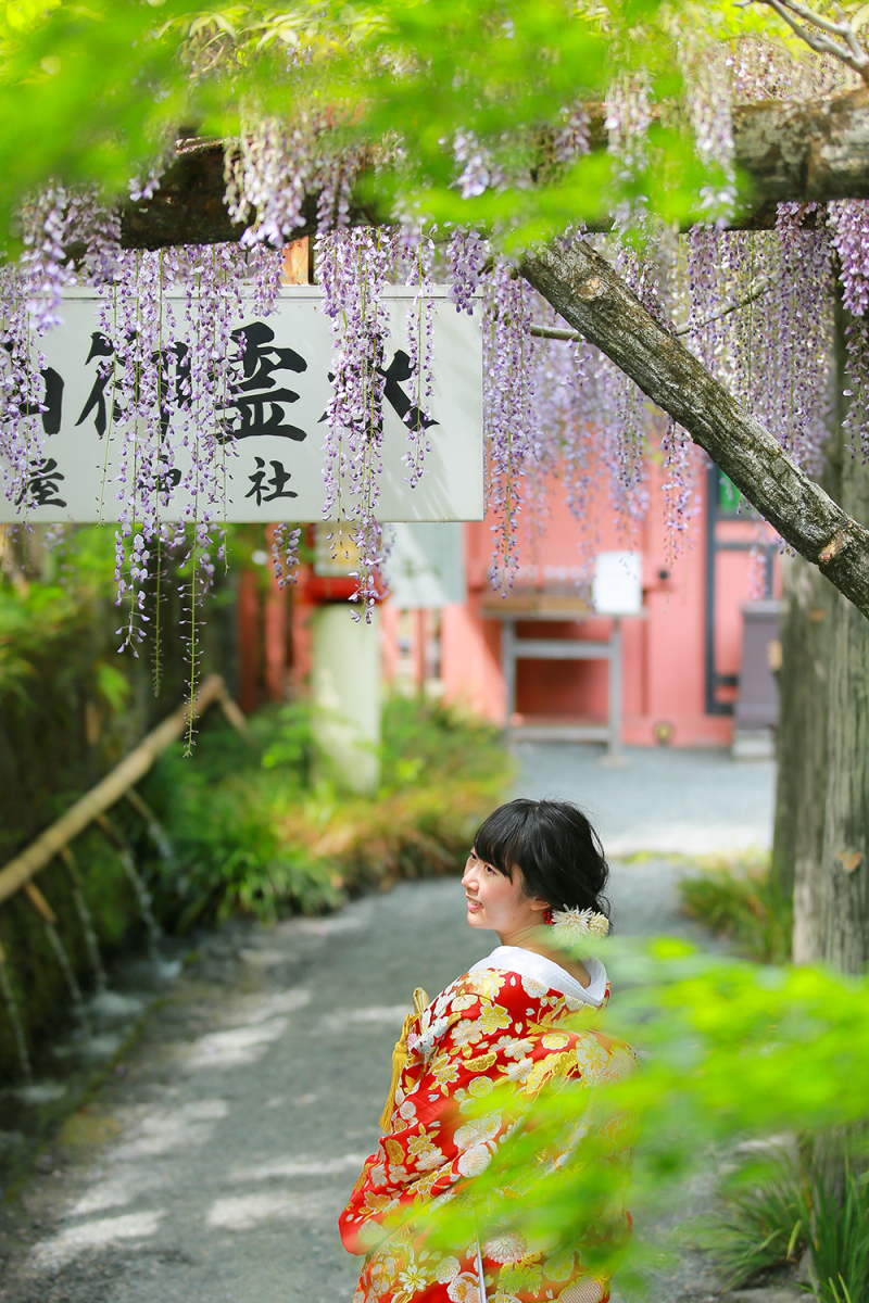 滝や、美しい神社での和装撮影で心もリフレッシュ