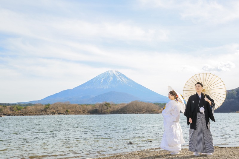 富士山和装撮影、撮影小物も一緒に