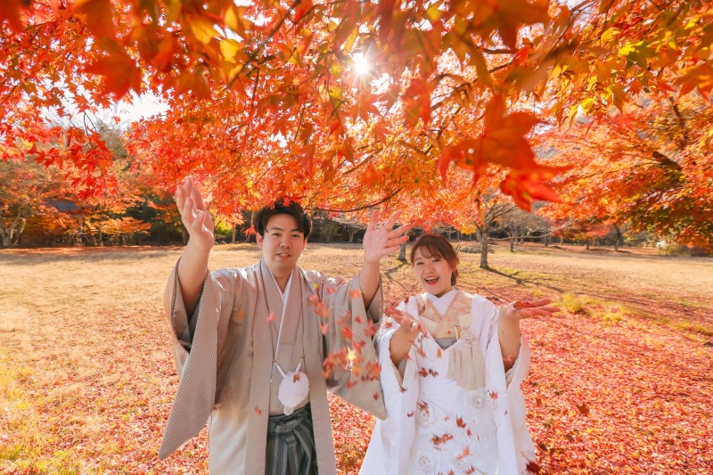 富士山ロケーション秋の紅葉シーズン