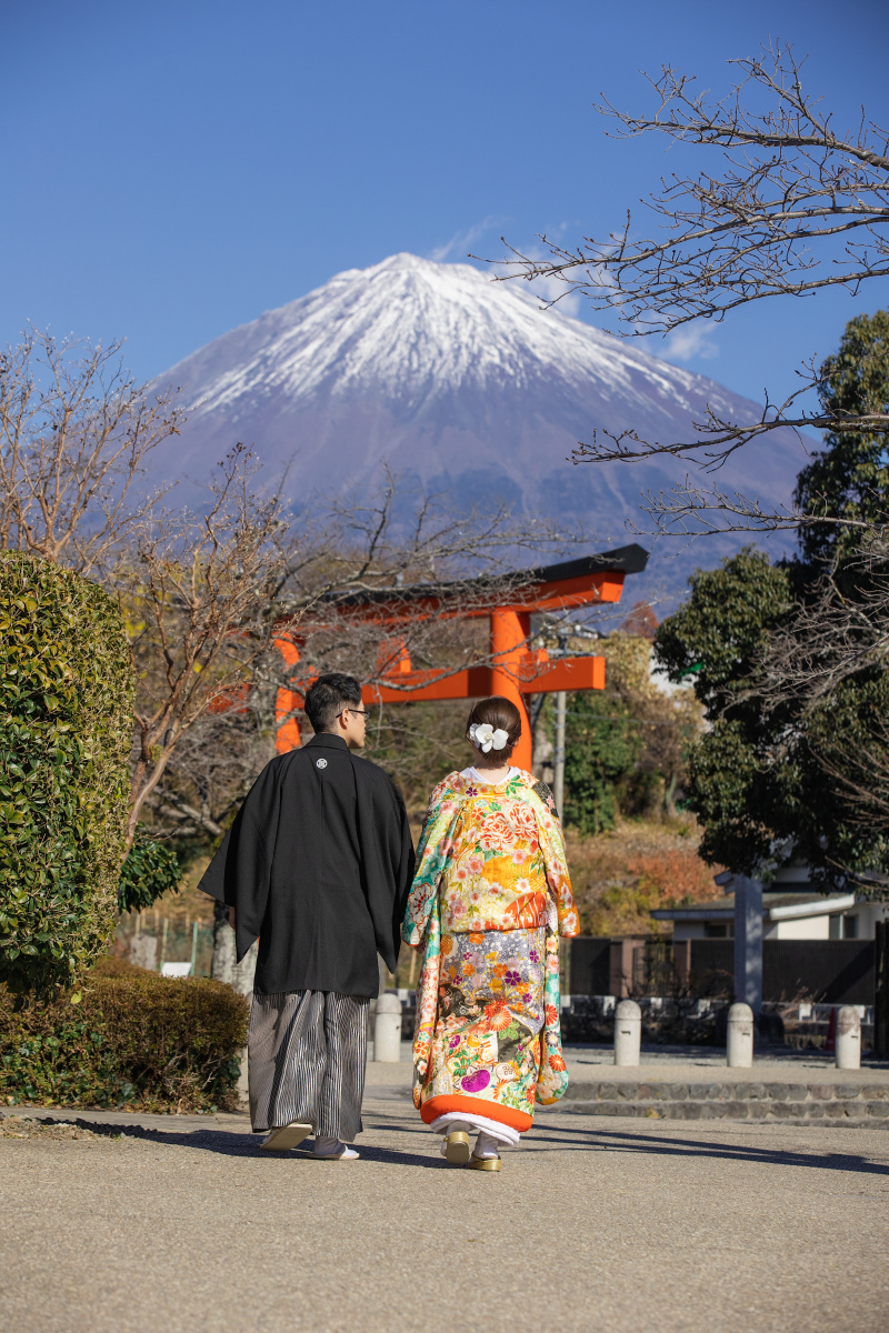わんちゃんも一緒に撮影 和装写真