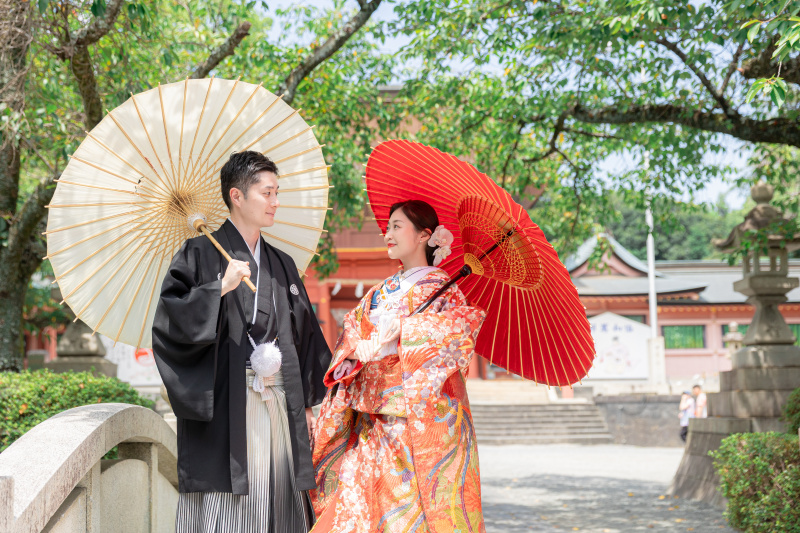 静岡県富士宮市にある富士宮浅間大社での和装前撮りフォト