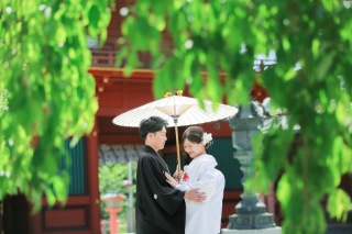 富士宮浅間大社で撮影する結婚写真