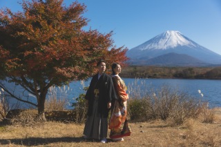紅葉と富士山　秋のロケーション撮影