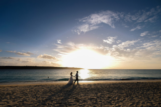 広い画の夕景写真