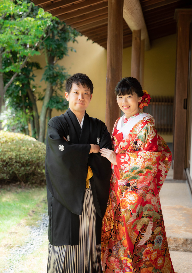 日本庭園で華やかに！和装ブライダル撮影♪