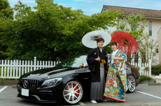 こだわりのお車と一緒に!2人の特別な和洋ウエディング撮影♪