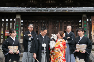 わんちゃん含め家族みんなで着物撮影