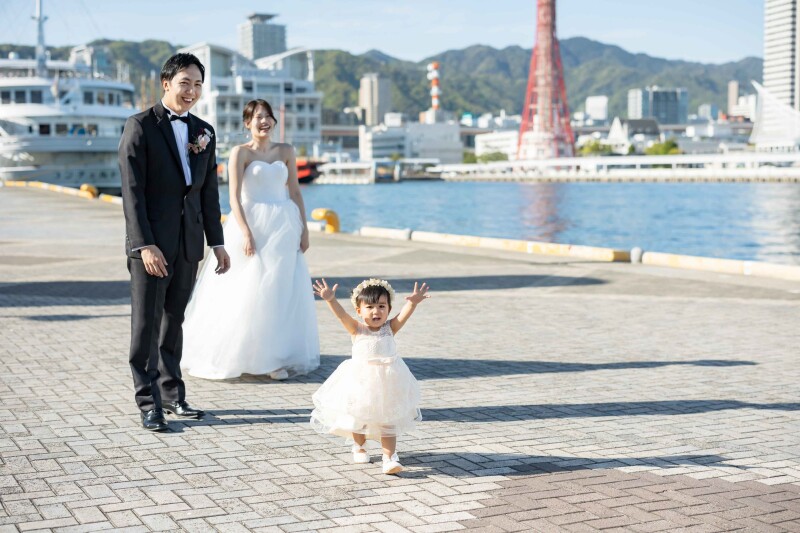 お子様と一緒に楽しむファミリーフォトウェディングin神戸☆*