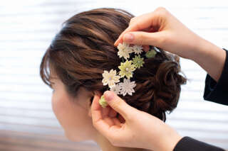 和装髪飾り(つまみ細工）