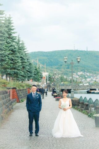北海道の観光名所でウェディングフォト♡