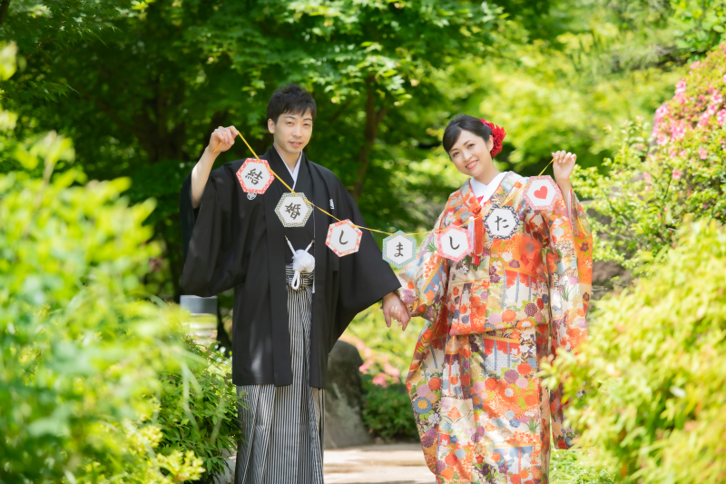 和装ロケにニンキ!新緑の庭園撮影♬