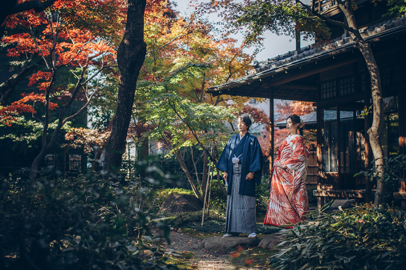 和装と紅葉