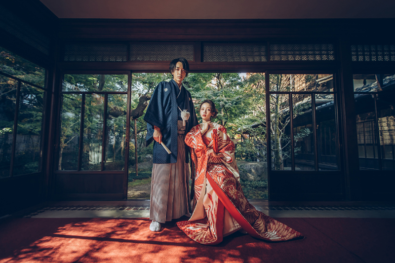 和装と紅葉