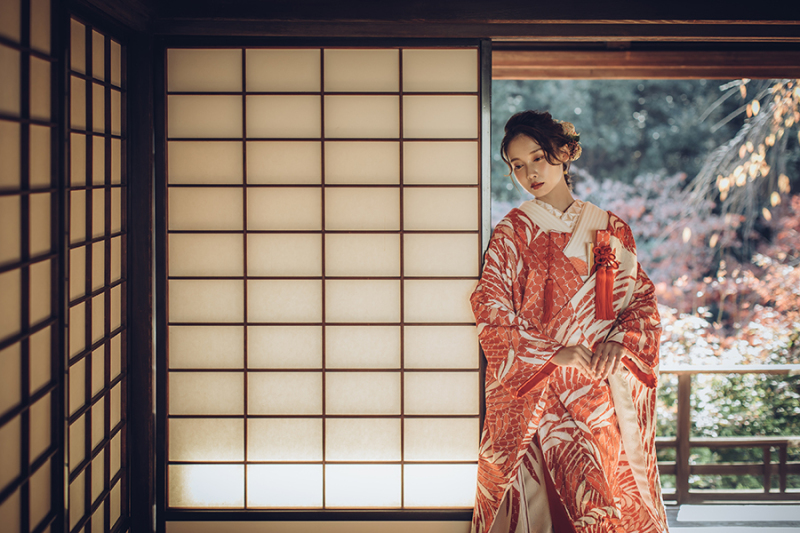 和装と紅葉